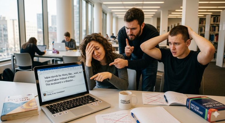 Ьфзи is as Understanding Cyrillic Keyboard Typos and Layout Confusion